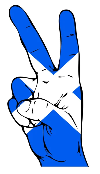 Signo de paz de la bandera escocesa — Vector de stock