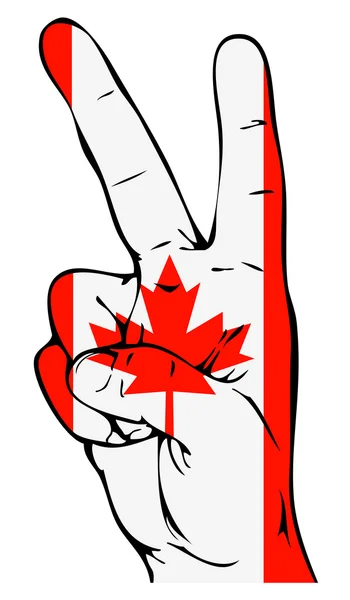 Signo de Paz de la Bandera Canadiense — Archivo Imágenes Vectoriales