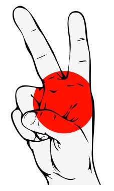 Japon bayrağı barış işareti