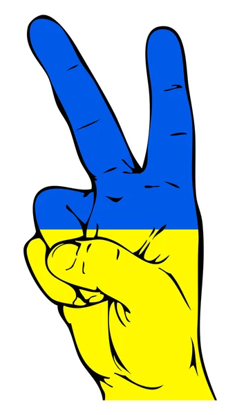 Signe de paix du drapeau ukrainien — Image vectorielle
