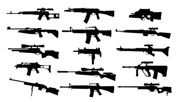 Armas. Conjunto de espingardas — Vetor de Stock