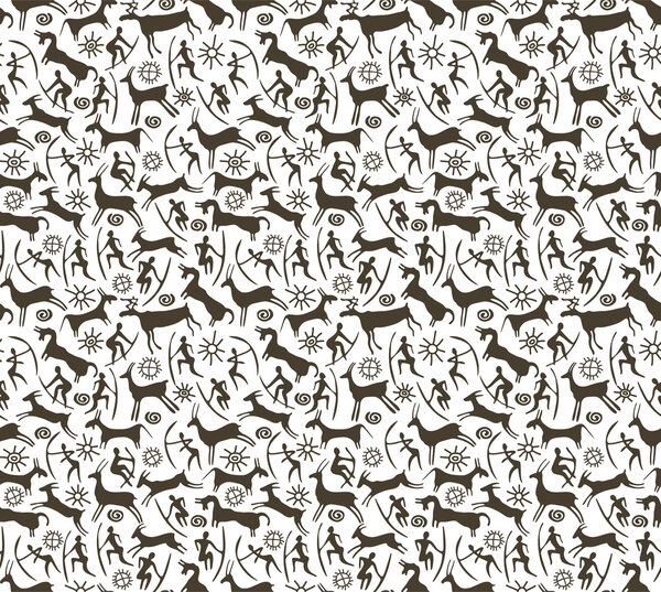 Petroglyphs. Seamless background