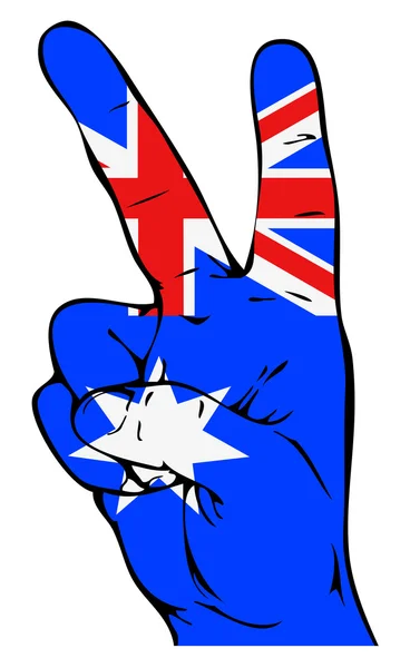 Peace-tecken med australiska flaggan — Stock vektor