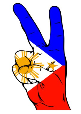 Peace Sign of the Philippine flag clipart