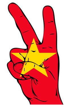 barış işareti Vietnam bayrağı