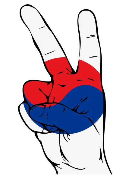 Signo de paz de la bandera de Corea del Sur — Archivo Imágenes Vectoriales