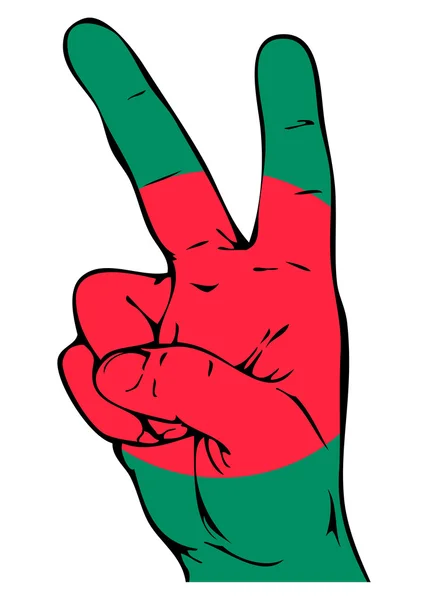 Sinal de paz da bandeira do Bangladesh —  Vetores de Stock