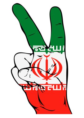 Peace Sign of the Iranian flag clipart
