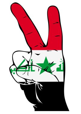 Irak bayrağının. barış işareti