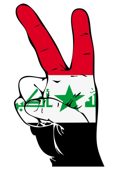 Signe de paix du drapeau irakien — Image vectorielle
