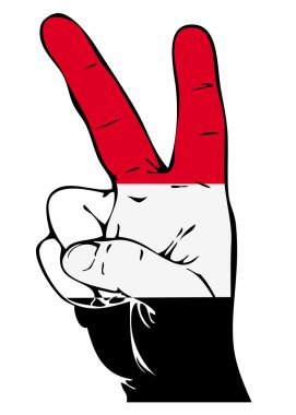 Peace Sign of the Yemeni flag clipart