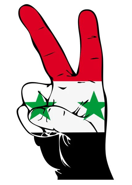 Signe de paix du drapeau syrien — Image vectorielle