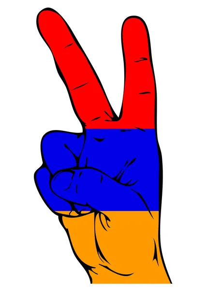 Signe de paix du drapeau arménien — Image vectorielle