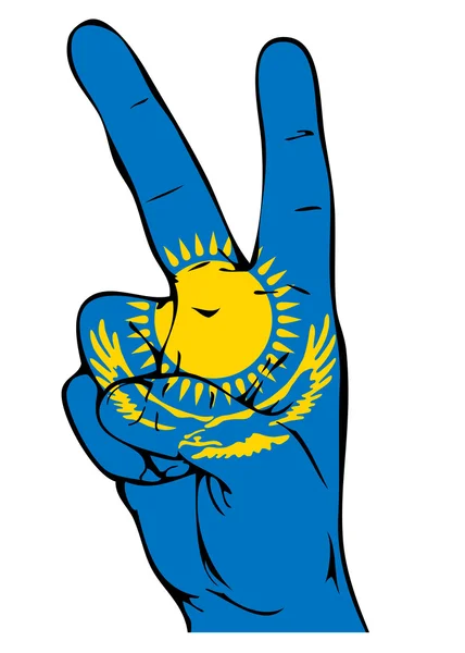 Kazakhstanian bayrak. barış işareti — Stok Vektör
