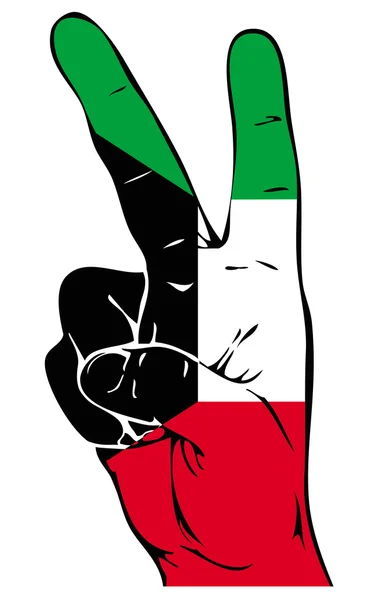 Signe de paix du drapeau koweïtien — Image vectorielle