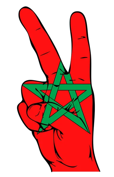 Signe de Paix du drapeau marocain — Image vectorielle