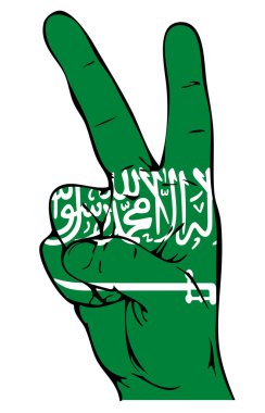 Suudi Arabistan bayrağı. barış işareti