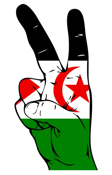 Znak pokoju flagę Sahary Zachodniej — Zdjęcie stockowe