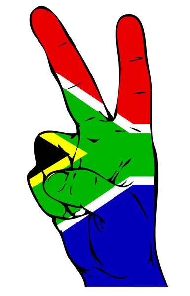 Signe de paix du drapeau sud-africain — Image vectorielle