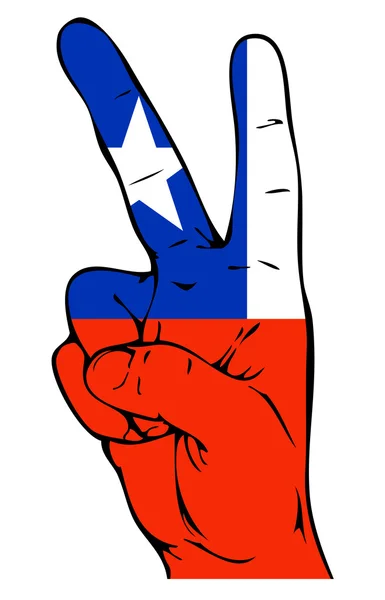 Sinal de paz da bandeira chilena —  Vetores de Stock