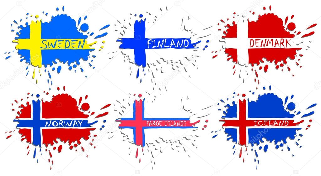 Scandinavian flags as spots
