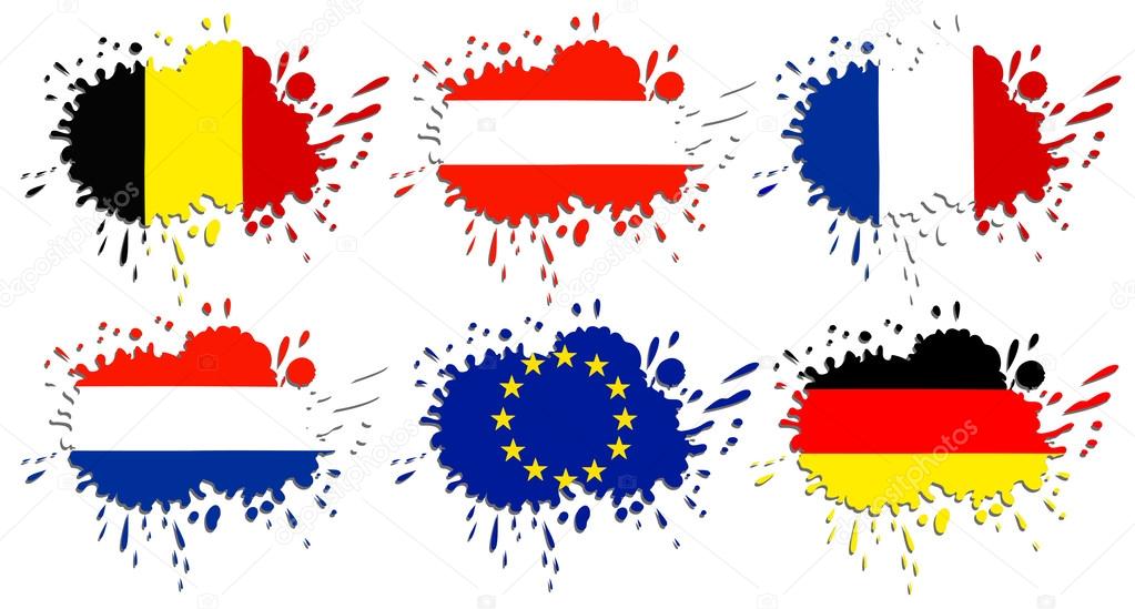 Flags of Europe as spots