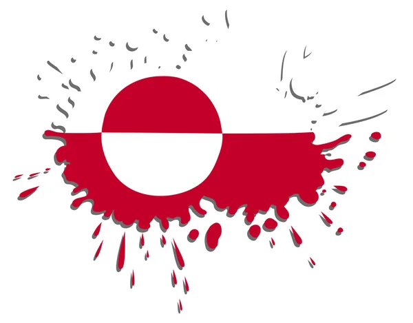 Flag of Greenland as spot — Stock Vector