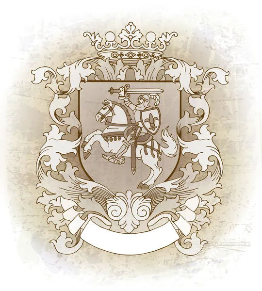 Escudo de armas dibujado a mano — Vector de stock