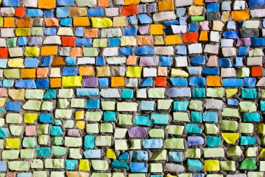 Yatay renkli mozaik doku duvar