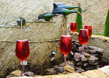 Fountain of red wine clipart
