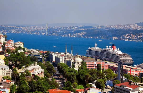 Vue aérienne du pont du Bosphore depuis la tour Galata à Istanbul Photos De Stock Libres De Droits