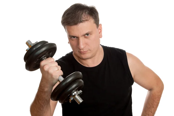 Man with dumbbells — Stock Photo, Image