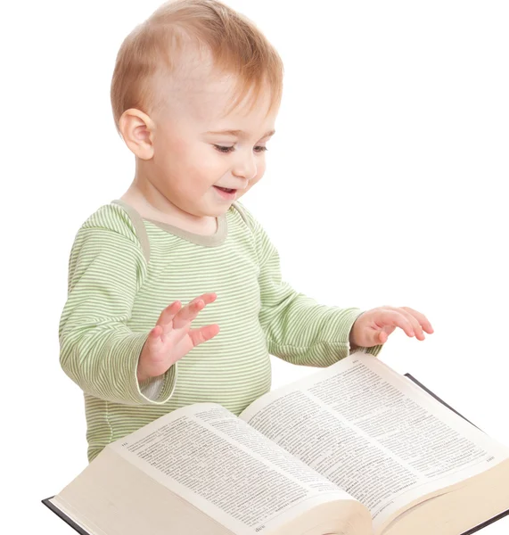 Bebé con un libro —  Fotos de Stock