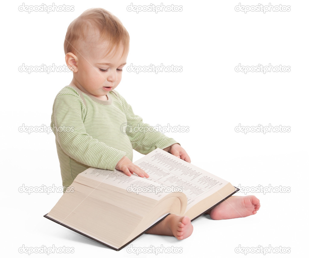 Infant with a book