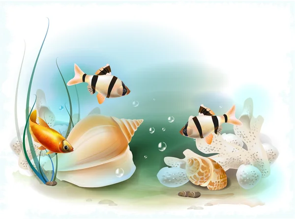 Illustration du monde sous-marin tropical — Image vectorielle