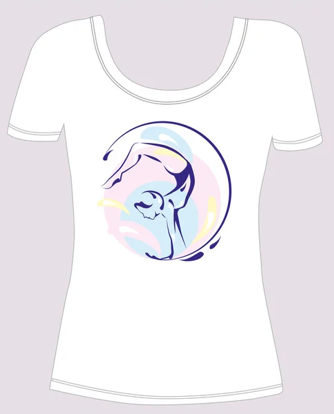 Diseño de camiseta con silueta de niña — Vector de stock