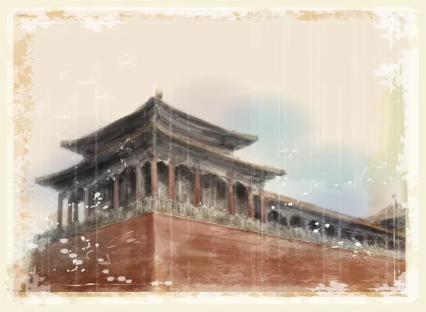 Ville interdite à Pékin, Chine — Image vectorielle