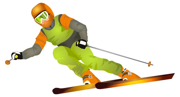 Kayakçı (vektör çizim) — Stok Vektör
