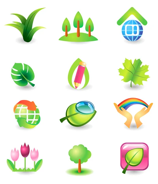 Set of nature vector icons — Stock Vector