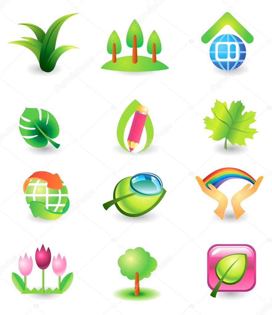Set of vector design elements. Nature.