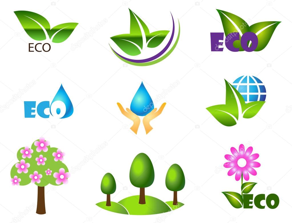 Ecology icon set. Eco-icons for design