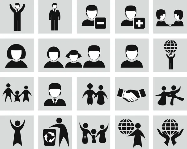 Vector people icons set — Stock Vector
