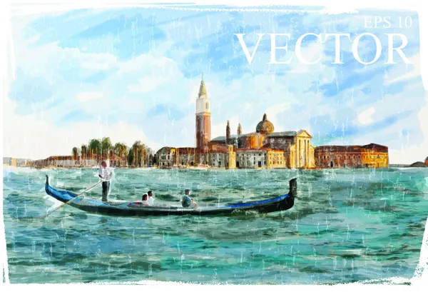 Venedik, İtalya - San Marco Meydanı — Stok Vektör