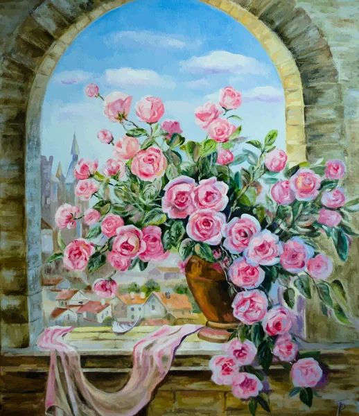 pencereden peonies buket