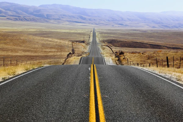 The American road in Californian prairie — Stock Photo, Image