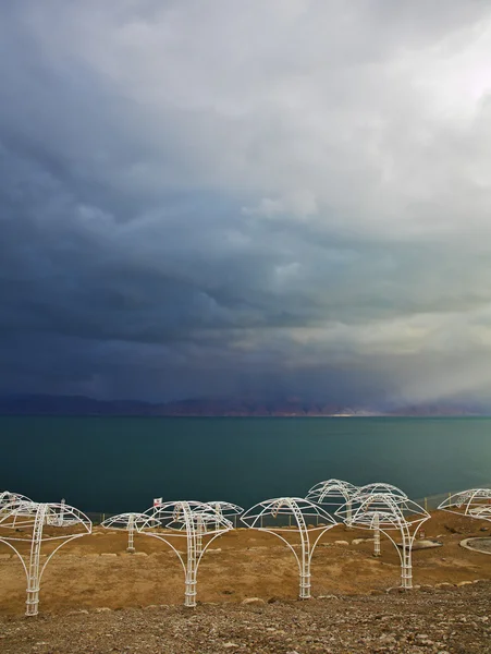 The Dead Sea in a thunder-storm — Stock Photo, Image