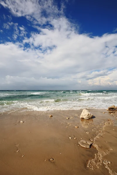 Sable mouillé lisse sur la plage — Photo