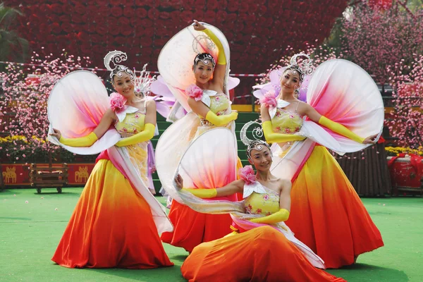 Chiński taniec grupy — Zdjęcie stockowe