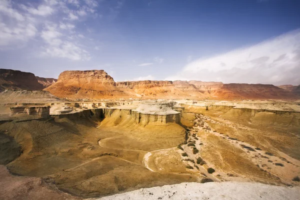 Canyon sablonneux sec énorme dans les montagnes antiques — Photo