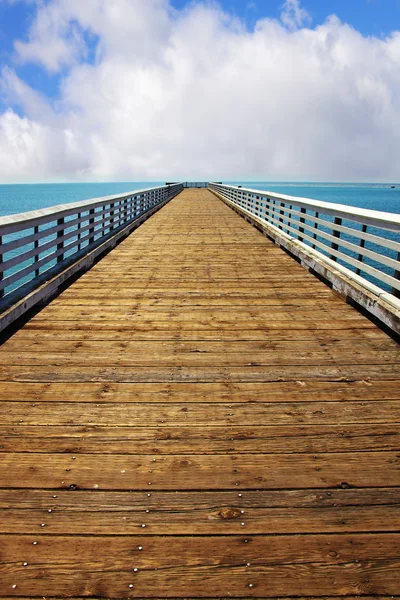 Molo di legno sulla costa del Pacifico — Foto Stock